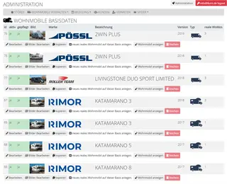 Sélection de camping-cars arrière Reisemobil Schmitz