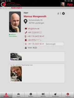 Capture d'écran de l'application OK dans la section « Afficher les clients »