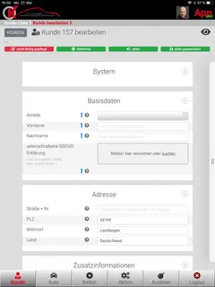 Capture d'écran de l'application OK depuis la section « Modifier le client »